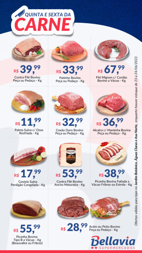 Quinta e sexta da carne supermercado bellavia