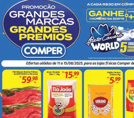 Supermercado Comper até 15/08/2025