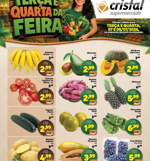 Encarte Vencido Cristal Supermercado até 08-07-2026