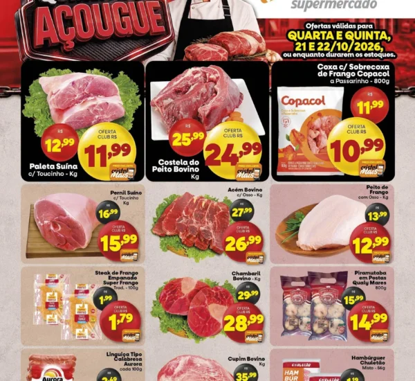 Encarte Vencido Cristal Supermercado até 22-10-2026