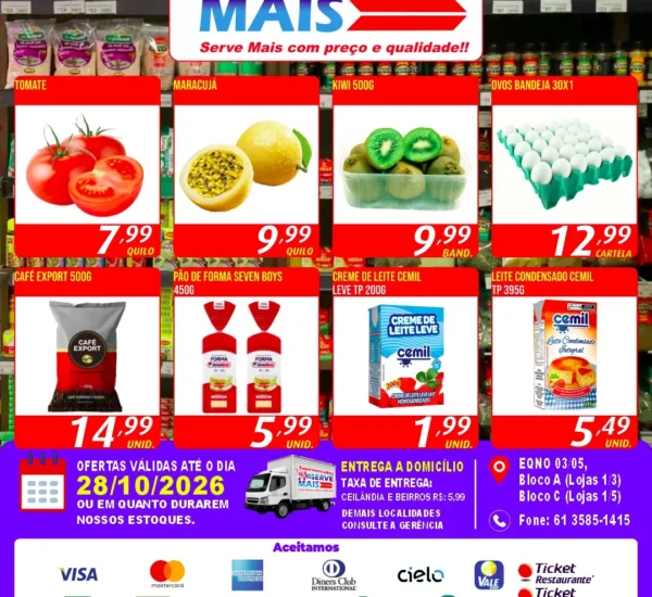 Supermercado Serve Mais até 28-10-2026 Supermercado Serve Mais até 28-10-2026